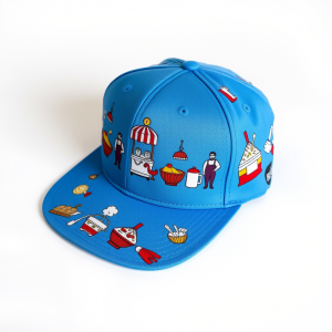 Stylish Blue Cotton Snapback with Chef Art